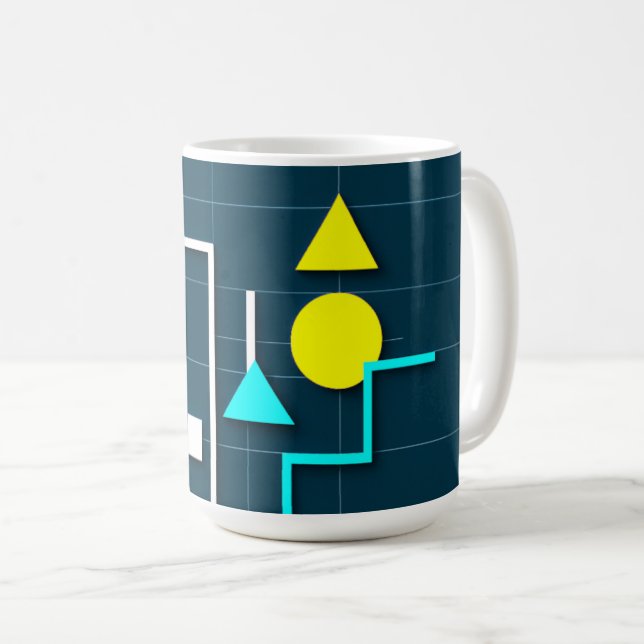 abstrakte geometrische Formen Kaffeetasse (VorderseiteRechts)