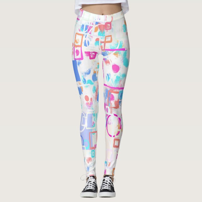 Abstrakte geometrische Formen Leggings (Vorderseite)