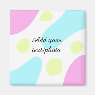 Abstrakte geometrische Formen Pastell Bild mit Nam Magnet
