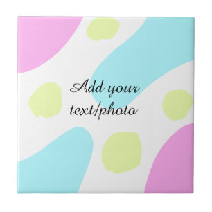 Abstrakte geometrische Formen Pastell Name Foto ba Fliese
