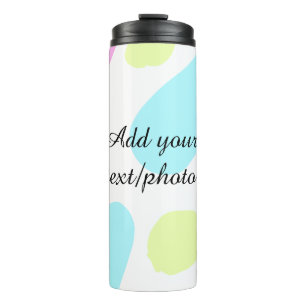 Abstrakte geometrische Formen Pastell Name Foto ba Thermosbecher