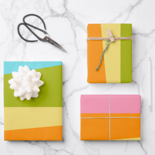 Abstrakte geometrische Formen Regenbogen Geschenkpapier Set