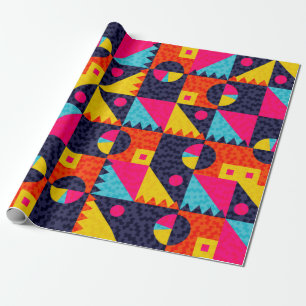 Abstrakte geometrische Formen. Retro farbige Illus Geschenkpapier