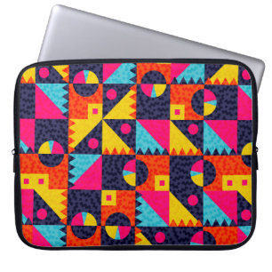 Abstrakte geometrische Formen. Retro farbige Illus Laptopschutzhülle