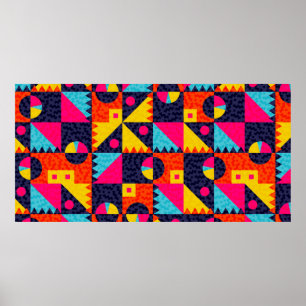 Abstrakte geometrische Formen. Retro farbige Illus Poster