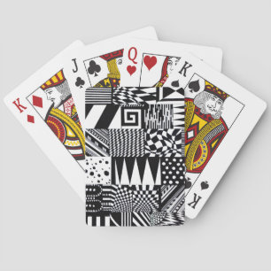abstrakte geometrische Formen Schwarz-weiße Muster Spielkarten