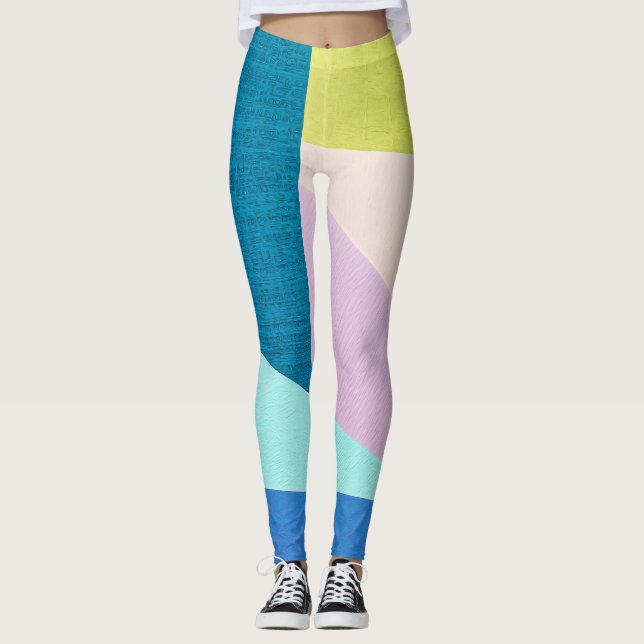 Abstrakte geometrische Formen Textile Muster | Leggings (Vorderseite)