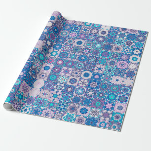 Abstrakte geometrische Formen und Blume, nahtlos p Geschenkpapier