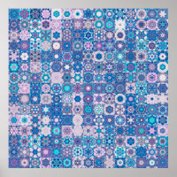 Abstrakte geometrische Formen und Blume, nahtlos p