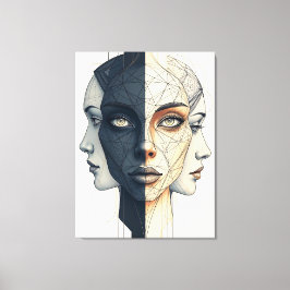 Abstrakte geometrische Gesichter Leinwanddruck