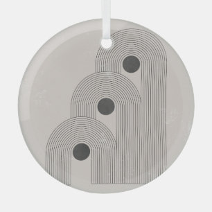 Abstrakte geometrische Gleichgewichtsformen Mitte Ornament Aus Glas