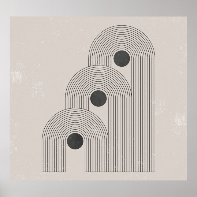 Abstrakte geometrische Gleichgewichtsformen Mitte  Poster (Vorne)