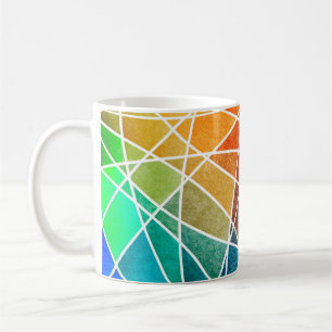 abstrakte geometrische Grundierabstrakte, alternde Kaffeetasse