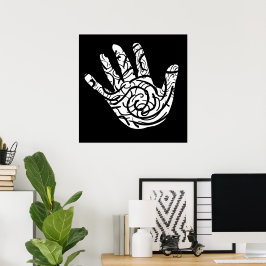 abstrakte geometrische Handfläche Poster