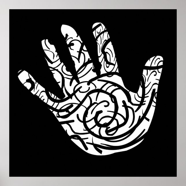 abstrakte geometrische Handfläche Poster (Vorne)