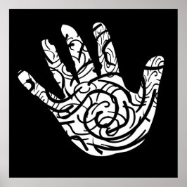 abstrakte geometrische Handfläche Poster