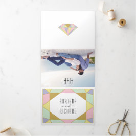 Abstrakte geometrische Hochzeit Dreifach Gefaltete Einladung
