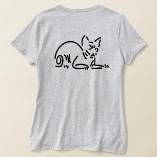 Abstrakte geometrische Katze Symbolische Linienk T-Shirt