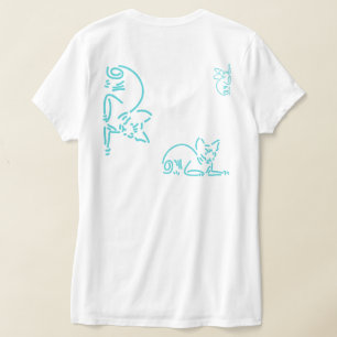 Abstrakte geometrische Katze Symbolische Linienk T-Shirt