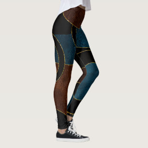 Abstrakte geometrische Kreise Gold Glitterfolie Leggings