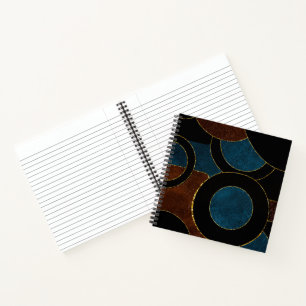 Abstrakte geometrische Kreise Gold Glitterfolie Notizbuch