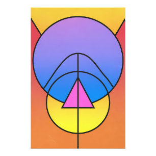 Abstrakte geometrische Kreise Linie Farbposter Fotodruck