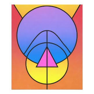 Abstrakte geometrische Kreise Linie Farbposter Fotodruck