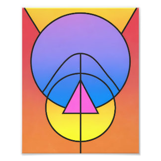 Abstrakte geometrische Kreise Linie Farbposter Fotodruck