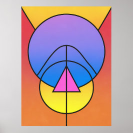 Abstrakte geometrische Kreise Linie Farbposter Poster