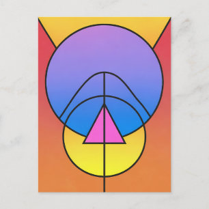 Abstrakte geometrische Kreise Linie Farbposter Postkarte