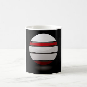Abstrakte geometrische Kugel Rot Weiß Schwarz Kaffeetasse