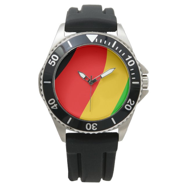 Abstrakte geometrische Kulturfarben - Kurvige Form Armbanduhr (Vorderseite)
