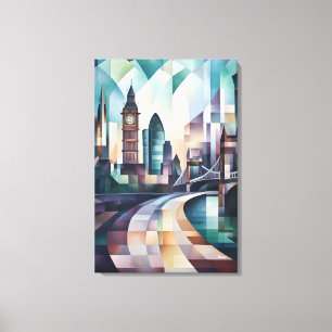 Abstrakte geometrische London-Skyline mit Big Ben Leinwanddruck