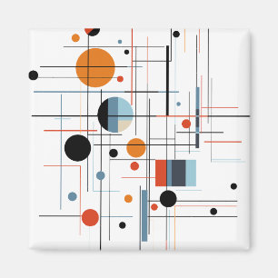 Abstrakte geometrische moderne minimalistische Lin Magnet