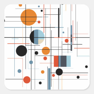 Abstrakte geometrische moderne minimalistische Lin Quadratischer Aufkleber