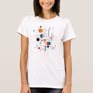 Abstrakte geometrische moderne minimalistische Lin T-Shirt