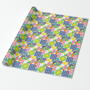 Abstrakte geometrische, moderne Vintage-Formen. Geschenkpapier