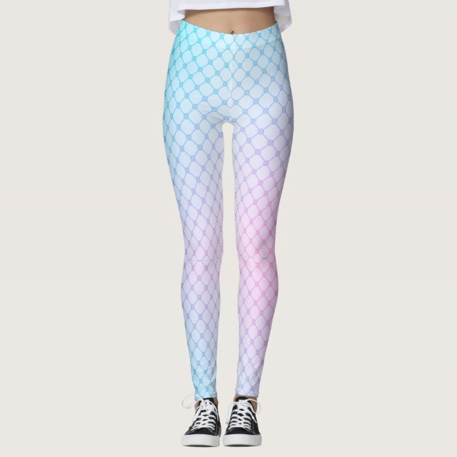 Abstrakte geometrische Netze grüner Linien Leggings (Vorderseite)