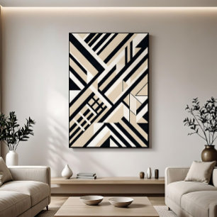 Abstrakte geometrische neutrale 3D-Schichten Poster