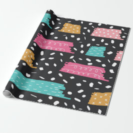 Abstrakte geometrische Punkte und Streifen Geschenkpapier
