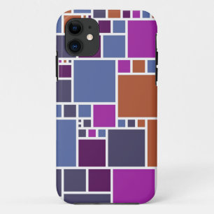 Abstrakte geometrische Quadrate Braun Lila Grau Case-Mate iPhone Hülle