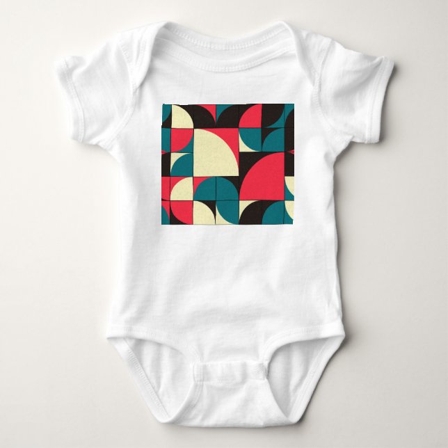 Abstrakte geometrische, rechnerische Kunstdarstell Baby Strampler (Vorderseite)