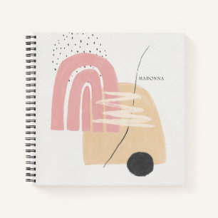 Abstrakte geometrische rosa Errötungs-Formen Journ Notizbuch