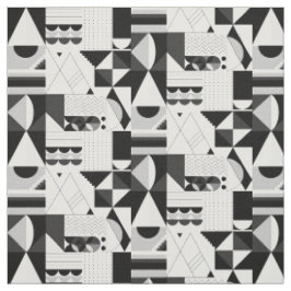 Abstrakte geometrische Schwarz-weiße Formen modern Stoff