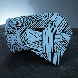 Abstrakte geometrische schwarze und blaue maßgesch krawatte