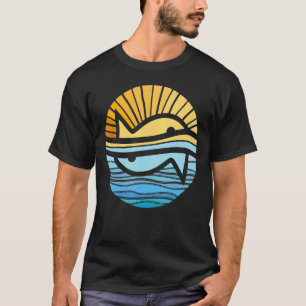 Abstrakte geometrische Sonnenuntergangskunst im Sc T-Shirt