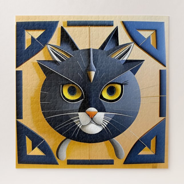 Abstrakte geometrische Stilkatze (Vertikal)