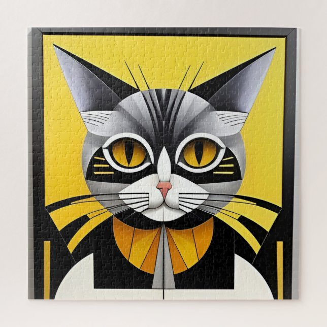Abstrakte geometrische Stilkatze (Vertikal)