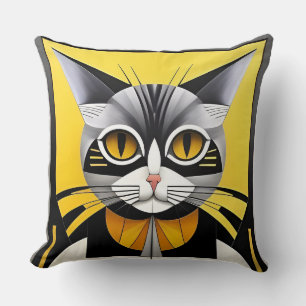 Abstrakte geometrische Stilkatze Kissen