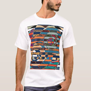Abstrakte geometrische Streifen T-Shirt